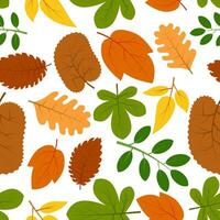 Seamless pattern with autumn leaves. Vector illustration.