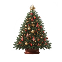 sencillo Navidad árbol en transparente antecedentes png ai generativo