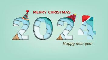 2024 happy new year.Paper cut 2024 word for new year festival.card,happy,Vector concept luxury designs and new year celebration. vector