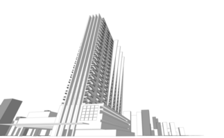 Cityscape, Building perspective, Modern building in the city skyline png