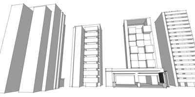 paisagem urbana, construção perspectiva, moderno construção dentro a cidade Horizonte png