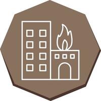 Unique Burning Building Vector Icon