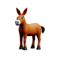donkey 3d rendering icon illustration png