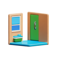 bathroom 3d rendering icon illustration png