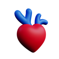 mänsklig verklig hjärta 3d tolkning ikon illustration png