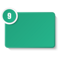 Square box for text with number 9 png