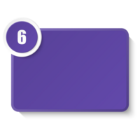Square box for text with number 6 png