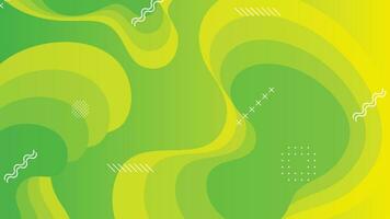 Green and yellow gradient fluid wave abstract background vector