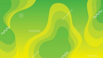 Green and yellow gradient fluid wave abstract background vector