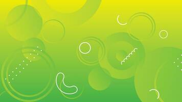 Abstract green and yellow gradient background with circle lines vector