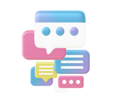 3d render of Gradient chatting illustration icons for UI UX web mobile apps social media ads designs png