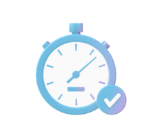 3d render of Gradient stopwatch time illustration icons for UI UX web mobile apps ads png