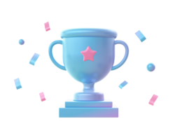 3d render of Gradient champion cup illustration icons for web social media ads designs png