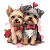 Pareja de Yorkshire terrier perro ai generativo png