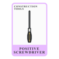 Positive Screwdriver Construction Customizable Playing Name Card png