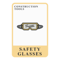 Safety Glasses Construction Customizable Playing Name Card png