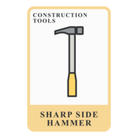 Sharp Side Hammer Construction Customizable Playing Name Card png