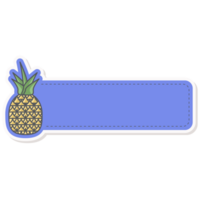 Pineapples Fresh Fruit Healthy Ingredients Sticker Bullet Journal Label Name Tags png