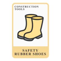 Safety Rubber Shoes Construction Customizable Playing Name Card png