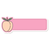 Peaches Fresh Fruit Healthy Ingredients Sticker Bullet Journal Label Name Tags png