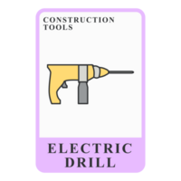 Electric Drill Construction Customizable Playing Name Card png