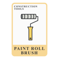 Paint Roll Brush Construction Customizable Playing Name Card png