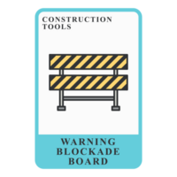 avertissement blocus planche construction personnalisable en jouant Nom carte png