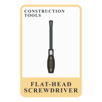Flat-head Screwdriver Construction Customizable Playing Name Card png