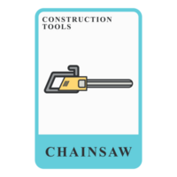 Chainsaw Construction Customizable Playing Name Card png