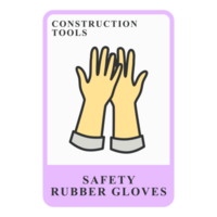 Safety Rubber Gloves Construction Customizable Playing Name Card png