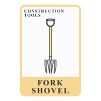 Fork Shovel Construction Customizable Playing Name Card png