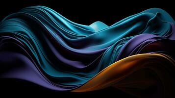generative AI. Dynamic and colorful fabric blown in the wind, creating a beautiful and flowing artwork in the backdrop photo