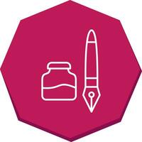 icono de vector de tinta y pluma