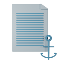 Anchor Text 3D Render Icon Illustration png