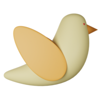 pássaro 3d render ícone ilustração png