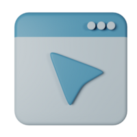 navegador 3d render ícone ilustração png