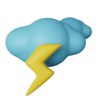 Thunderstorm 3D Render Icon Illustration png