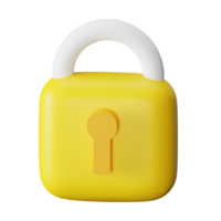 illustration de l'icône de rendu 3d de cadenas png