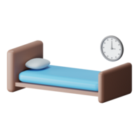 Bed Time 3D Render Icon Illustration png
