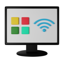 Smart TV 3D Render Icon Illustration png