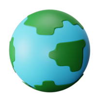 Earth 3D Render Icon Illustration png