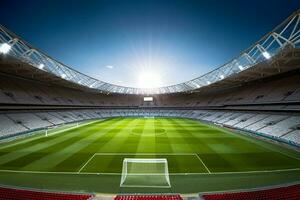 generativo ai. el magnífico Hazme un grandioso fútbol estadio con sin límites capacidad foto