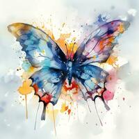 Watercolor Fantasy Butterfly clipart illustration background photo