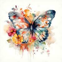 Watercolor Fantasy Butterfly clipart illustration background photo