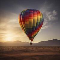 solitary colorful Hot Air Balloon. . photo