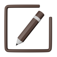 Pencil Tool 3D Render Icon Illustration png