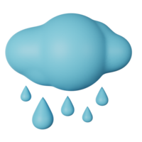 illustration de l'icône de rendu 3d de fortes pluies png