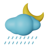 Rainy Night 3D Render Icon Illustration png