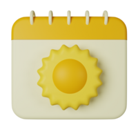 Summer 3D Render Icon Illustration png