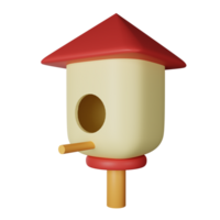 pájaro casa 3d hacer icono ilustración png